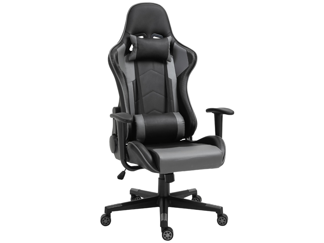 Cadeira Escritório Gamer Preta 67,5x74x126-136cm, Couro, Espuma. Cs