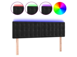 Led Headboard, Led Headboards Vidaxl Preto Veludo (144 X 5 X 78/88 Cm)