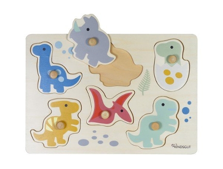 Puzzle KINDSGUT Dinos em Forma de 6 Peças Dinossauros