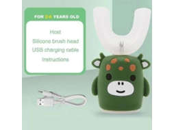 Escova de Dentes Elétrica Automática em Formato U para Crianças com Música, Cerdas Silicone Macias e Movimento Ltrassônico 360 ​​graus. GOKOCO