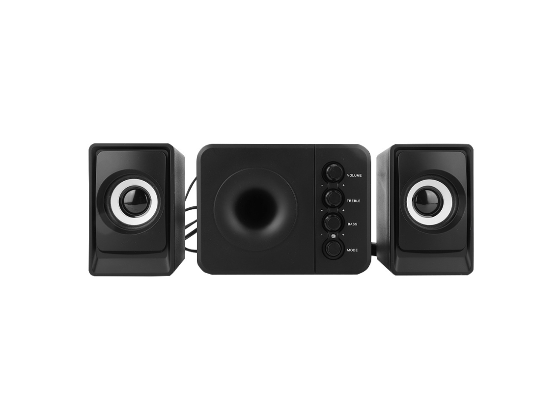 Altifalante para computador SADA D 205 mini USB 2.1 com graves e Bluetooth 4.2, ajuste de graves e agudos S/MARCA