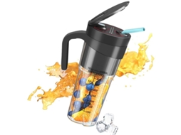 Lurelia Liquidificador Portátil Recarregável Usb, 470ml, 6 Lâminas, Aço Inoxidável, Para Sumos, Preto