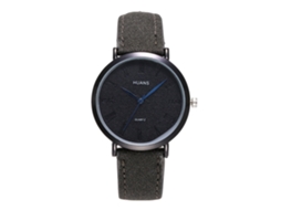 Reloj De Cuarzo Unisex De Cuero Pu Zhoulianfa Dial Color Sólido Negro