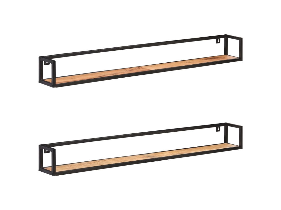 Vidaxl Prateleiras Parede 2 Pcs 160 Cm Madeira De Acácia Maciça