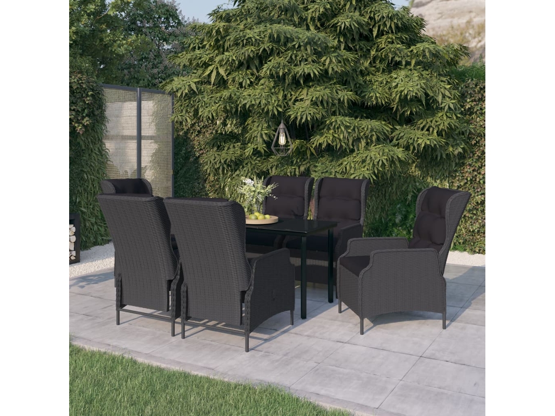 Pcs Conjunto De Jantar Para Jardim Cinzento Escuro Dkd Home Decor