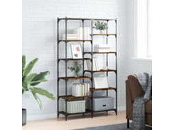 Estante Para Livros | Gabinete De Livros | Estante 100x32x170 Cm Derivados Madeira/ferro Carvalho Fumado