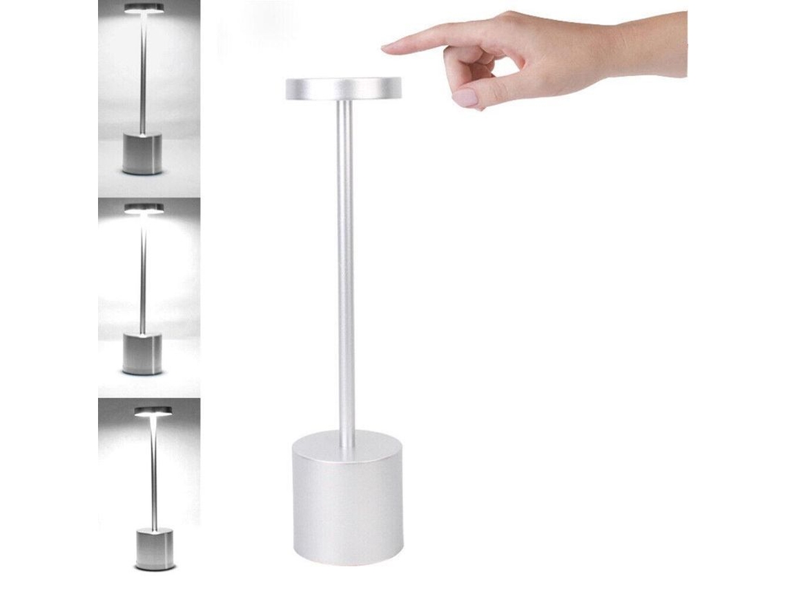 Lâmpada De Mesa Recarregável Led Tática Regulável Luz Noturna Sem Fio 3000k 1800mah Ouro Preto Prata Rosa Plata