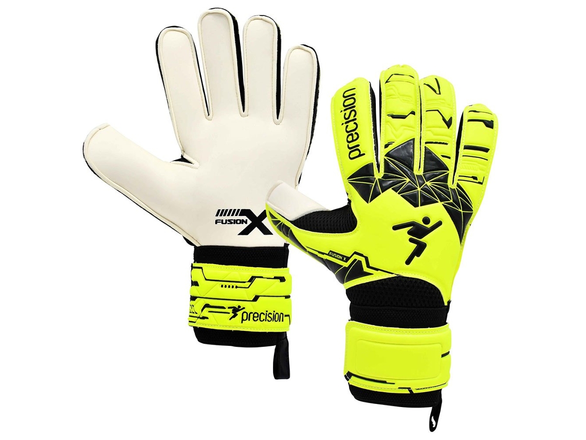 Luvas Guarda-redes Junior Fusion X Flat Cut Essential Amarelo 4 PRECISION