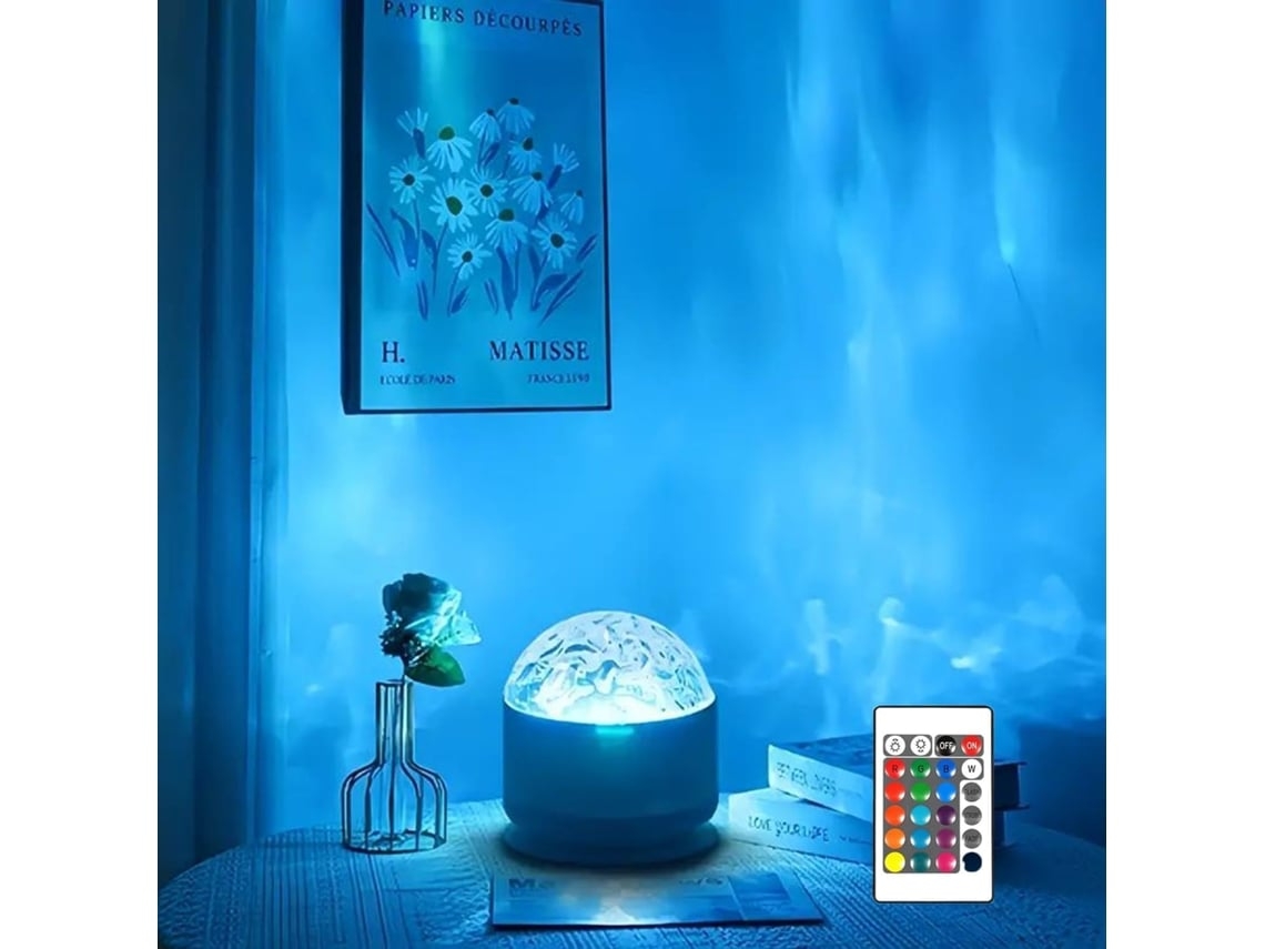 Luz Do Projetor Ocean Wave E Aurora 16 Cores Northern Lights Light Com Controle Remoto Adequado Para Home Office Bar Restaurante Branco Gusshious (Recondicionado Como Novo)