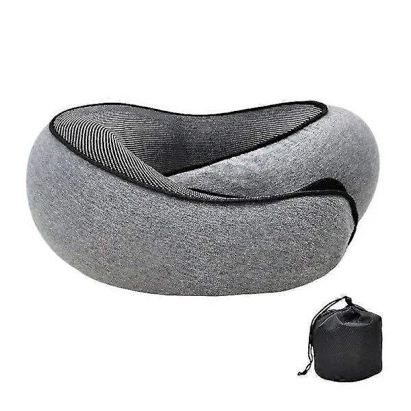 TRAVESSEIRO AQUAFORGE de viagem, espuma viscoelástica, formato U, para massagem cervical, cinza escuro