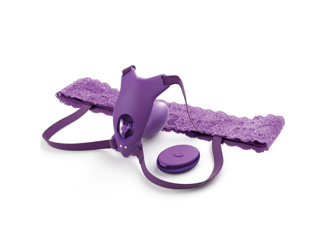 FANTASY FOR HER Arnês de Borboleta G-Spot com Vibrador Recarregável e Controle Remoto Violeta