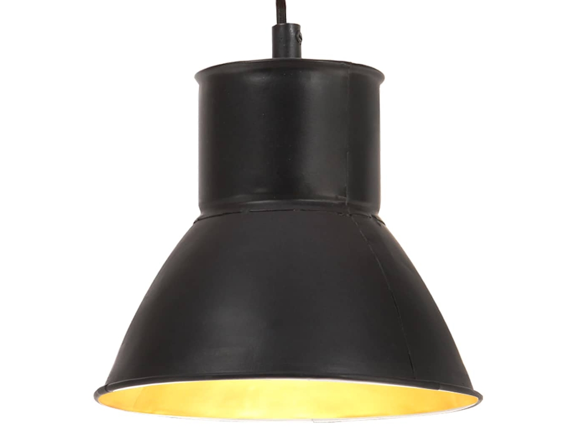 Vidaxl Candeeiro Suspenso Redondo 25 W 17 Cm E27 Preto