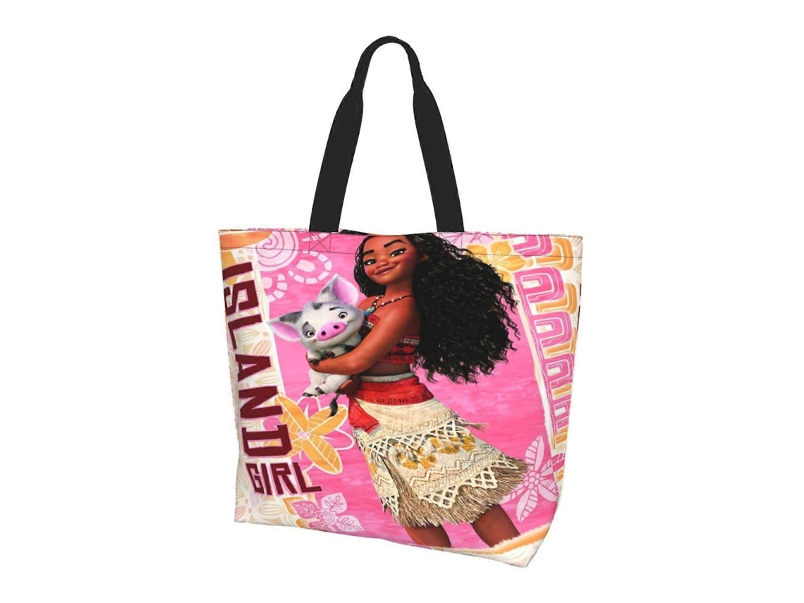 Cartoon Moana Totes Bag Compras Bolsas de Ombro para Mulheres Dobrável Trabalho de Viagem Grande Reutilizável Portátil Bolsa de Compras GOKOCO