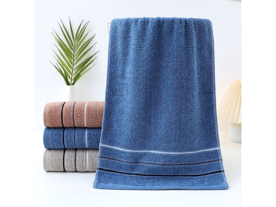 Toalha De Algodão Puro, Leve, De Secagem Rápida E Absorvente, Na Casa De Banho, No Duche E Para Uso Pessoal Diário. Azul Hexinyigjly