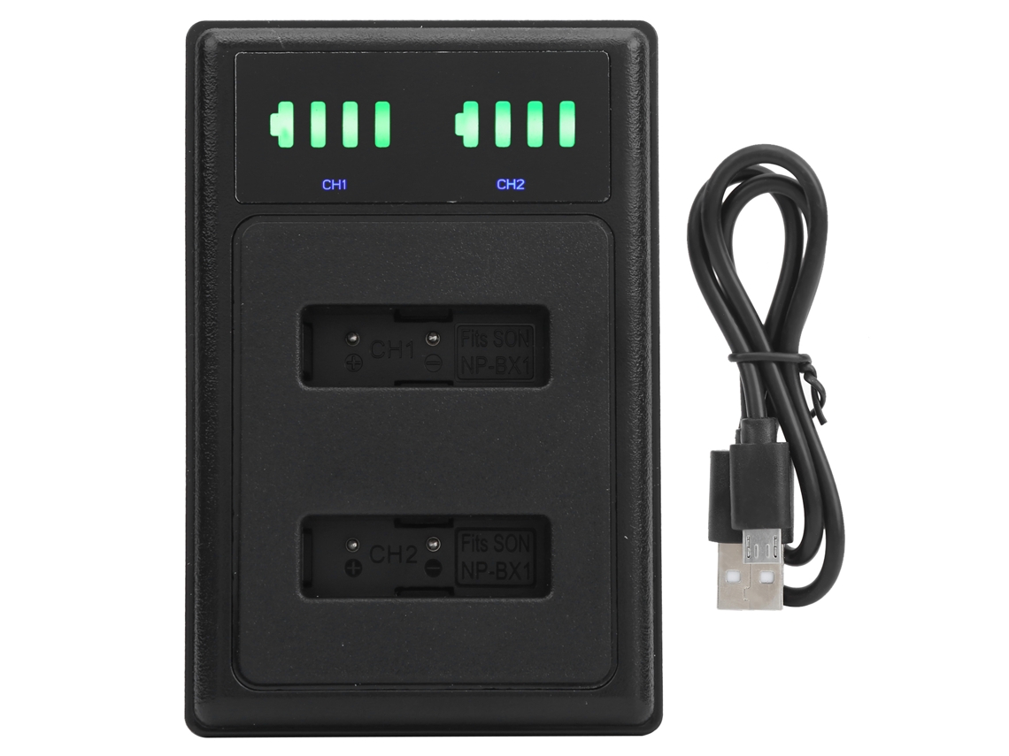 Cargador De Batería Portátil Mini Para Cámara Npbx1 Cargador Dual Con Pantalla Lcd