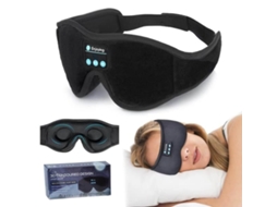 Máscara de Dormir 3d em Espuma Viscoelástica com Fones de Ouvido Bluetooth e Temporizador, Cor Preta AQUAFORGE