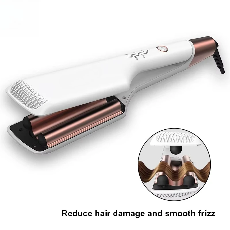 (branco) Modelador De Cabelo Com 3 Tubos, Modelador De Cachos Com Fusão A Quente, Modelador De Cachos Para Ondas Profundas