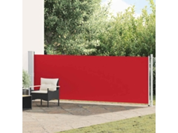Vidaxl Toldo Lateral Retrátil Para Pátio 140x600 Cm Vermelho