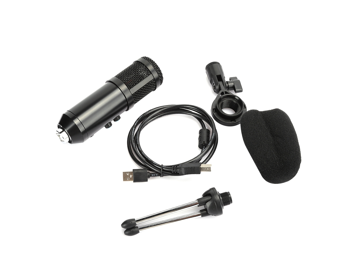 Microfone Condensador Omnidirecional Com Suporte De Absorção De Choques