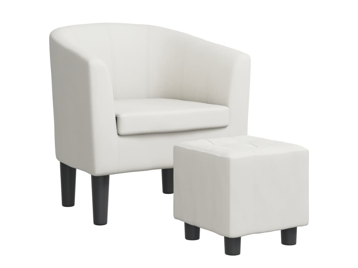 Tub Chair, Tub Chairs Vidaxl Branco Couro Artificial