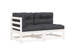 Conjunto 1 Sofá De Jardim Vidaxl Branco Madeira De Pinho Maciça (140 X 70 X 67 Cm)