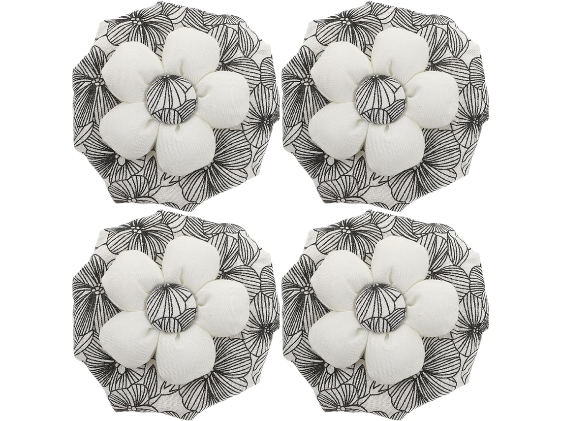 Conjunto De 4 Capas Protetoras Anticongelantes Para Maçanetas Portas, Com Estampa De Flor Antiestática, Ideais Para O