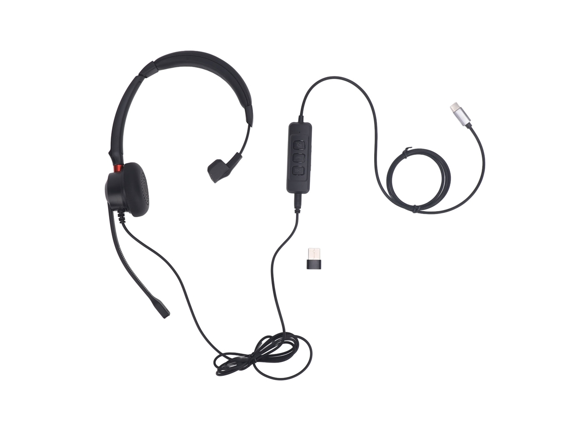 Headset Mono Cancelamento Ruído Usb C 3.5mm Pc Celular