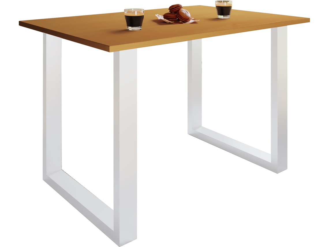 Mesa de jantar de madeira em forma de U Xona, mesa de cozinha, 140x50 cm