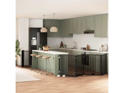 Vidaxl Portão P/ Cães Com Porta Dobrável 12 Painéis 960 Cm Álamo Preto