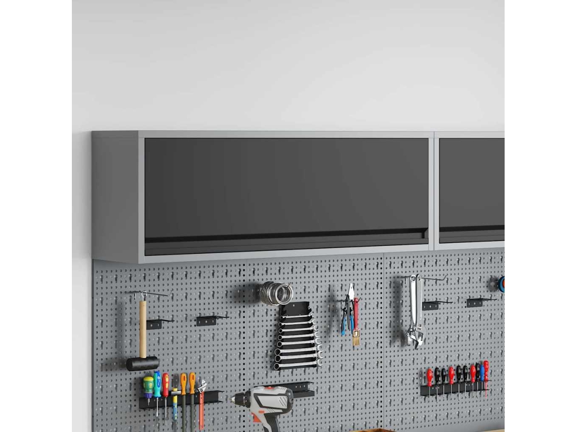 Vidaxl Armário De Ferramentas Preto E Cinza 100 X 25 X 35 Cm