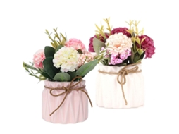 Flores Artificiais em Vaso, Arranjos Florais com Vaso de Cerâmica, Decoração para Casa, Festa, Escritório, Casamento e Mesa. AQUAFORGE