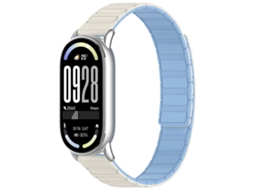 Bracelete para Xiaomi Smart Band 10/9/8 Silicone Magnético Formato de I Branco Antigo, Azul névoa XIAOMOYU