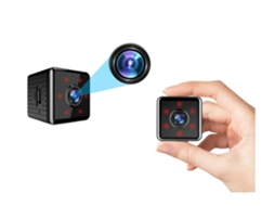 Mini câmera espiã sem fio WiFi oculta, câmera de segurança interna HD 1080P com aplicativo para celular, visão noturna, detecção de movimento, preta Bestvite
