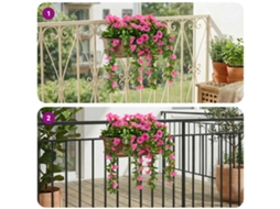 Vidaxl Flores Artificiais Vermelho Roxo 55 X 20 X 55 Cm Pe E Aço