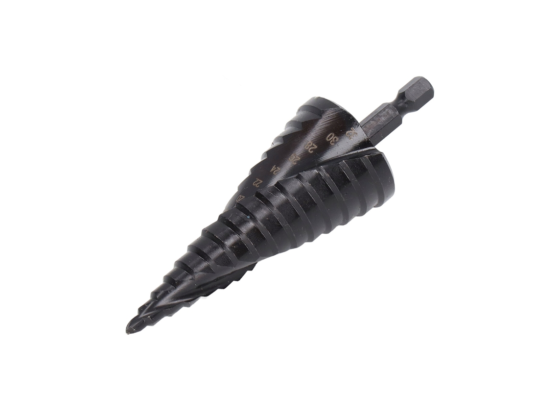 Broca Em Etapas Hss Com Ranhura Espiral E Cabo Hexagonal