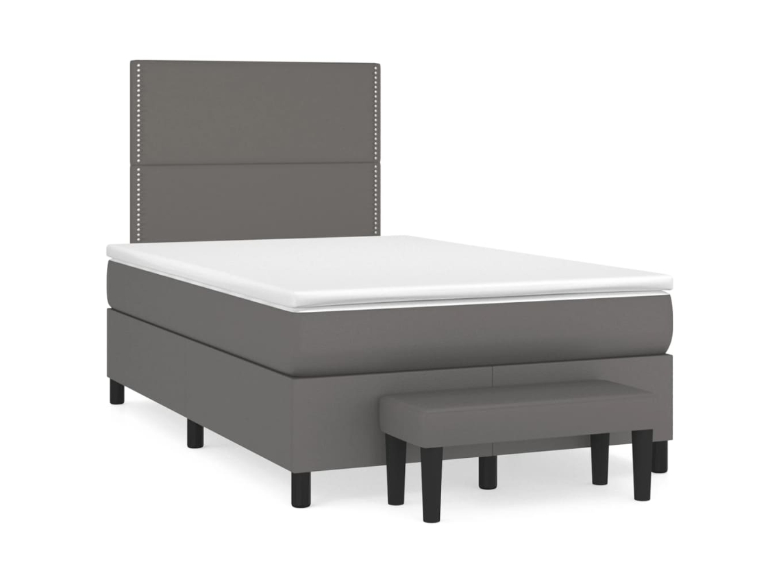 Box Spring Bed, Box Spring Beds Vidaxl Cinzeto Couro Artificial (120 X 190 Cm)