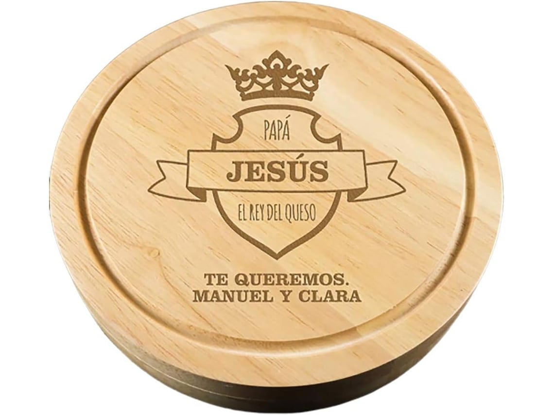 Tábua De Queijos Personalizada Em Bambu Com 3 Utensílios