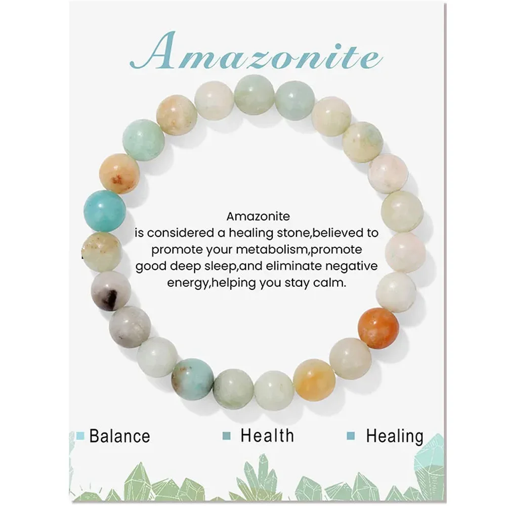Pulseira de Hematita Magnética Natural , Joia para Meditação Dos Chakras MDUG (amazonita 17cm)