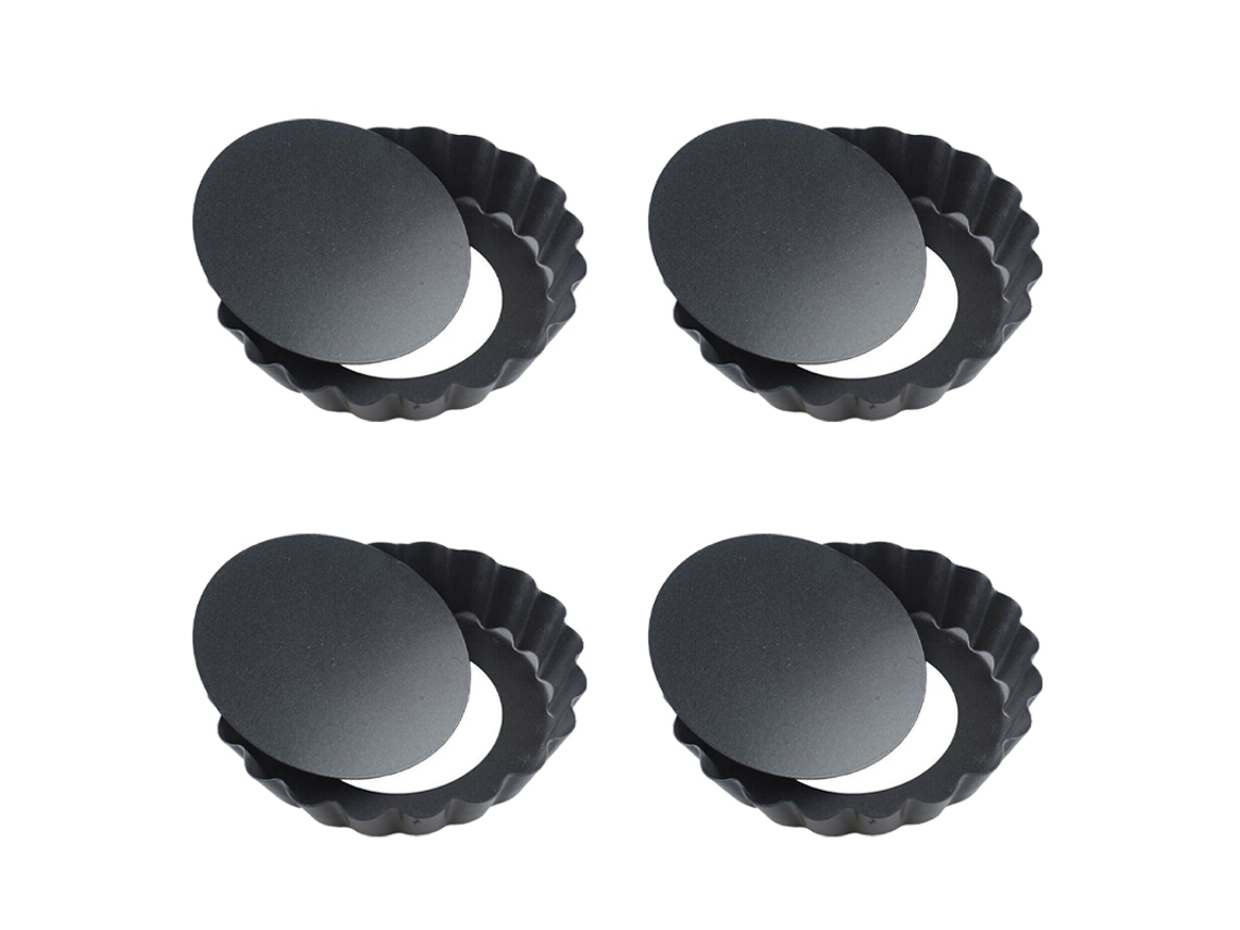 Mini Forma de Bolo Antiaderente de 10 Cm, Bandeja de Malha Removível para Assar MDUG (4 Peças)