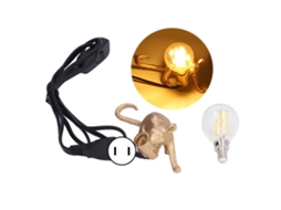 2026 lâmpada Moderna de Resina com Forma Animal para Mesa de Escritório Quarto Café Dourado Plug Eua E12