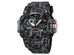 Relógio Masculino MDUG Cronógrafo Esportivo Multifuncional Luminoso e Resistente à Água com Estampa Camuflada (Preto)