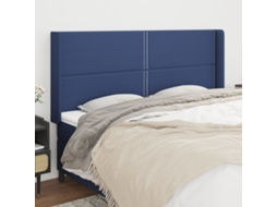 Cabecero con Alas de Tela 183x16x118/128 Cm Azul