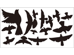 Adesivo Parede Decorativo Preto Branco Desenho Pássaro Decalque Removível Pvc Decoração Paredes Estar Quarto GOKOCO