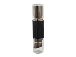 Pincel De Polvo Con Mango Giratorio Negro Retráctil De Doble Extremidad Suave Para Maquillaje Base Portátil