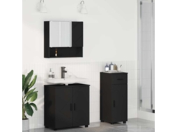 Vidaxl Conjunto De Móveis Para Banheiro 3 Unid. Preto 61 X 35 X 64 Cm