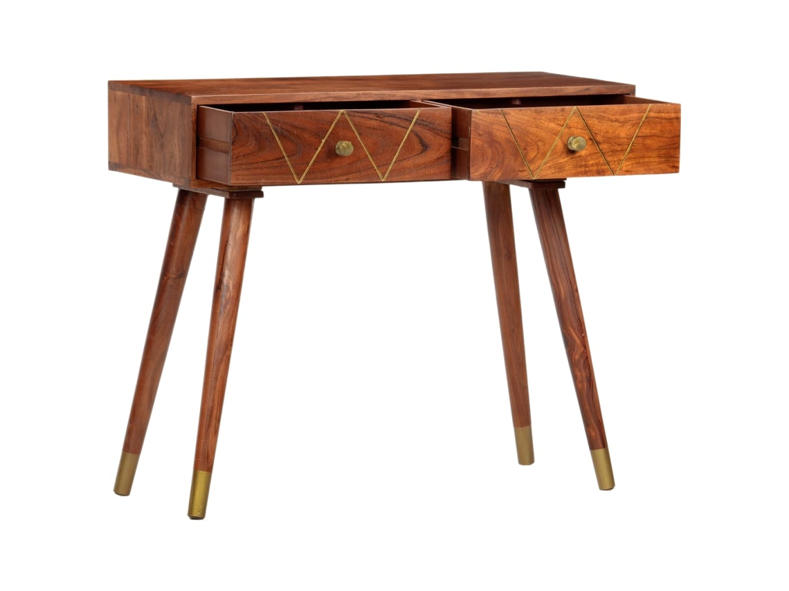 Mesa Consola | Mesa De Entrada | Mesa De Apoio 90x35x76 Cm Madeira De Acácia Maciça
