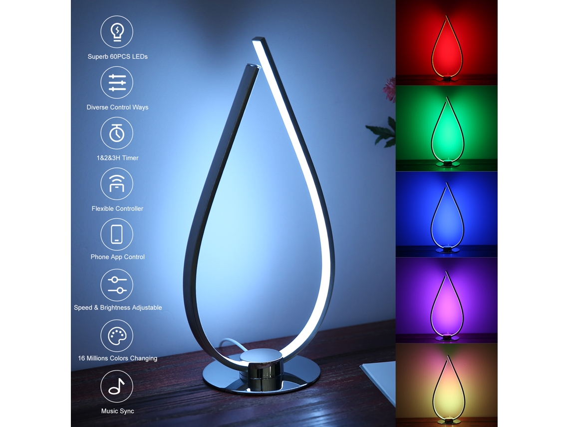2026 lâmpada de Escritório Inteligente Rgb Leds Neoglint D C5v 12w com Controle por Aplicativo, Sincronização Musical e Temporizador