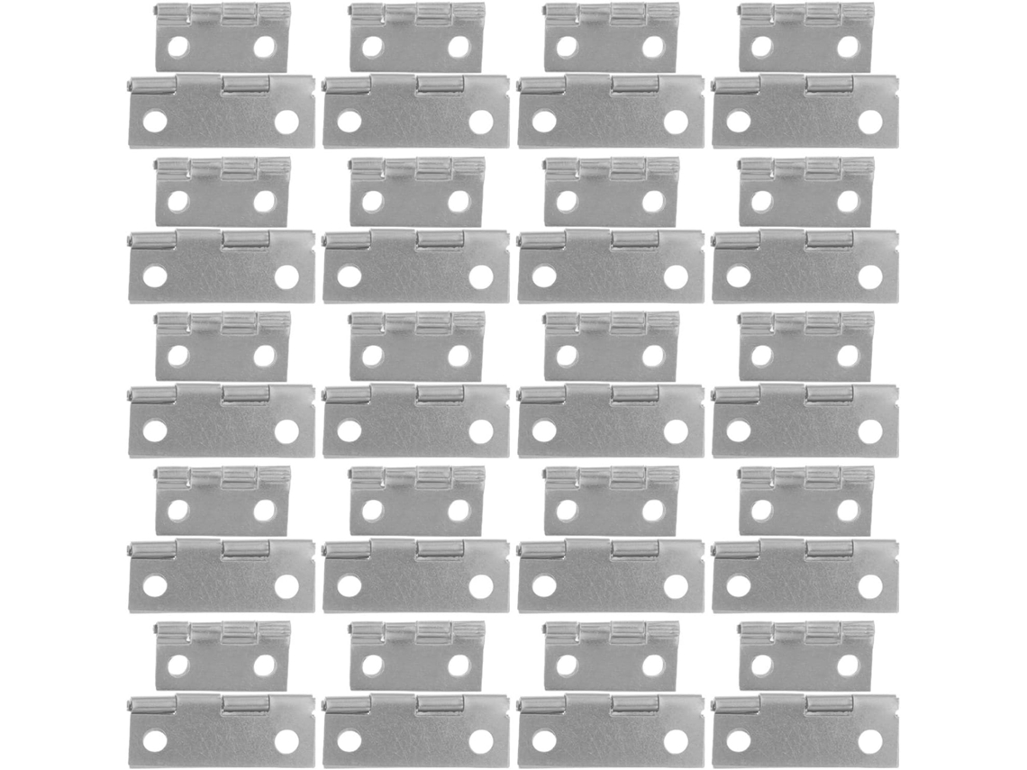 Magiclulu 60 Peças Dobradiças Minúsculas Prateadas Para Caixas De Joias, Dobradiças De Ferro Em Miniatura Com Parafusos