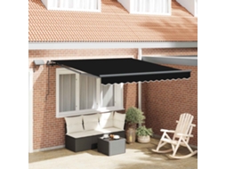 Vidaxl Toldo Retrátil Preto 350 X 250 Cm Tecido E Alumínio