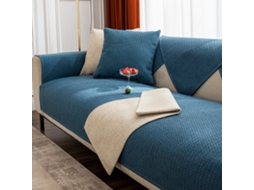 Protetor de Almofada de Sofá com Capa de Assento Antiderrapante Azul Profundo-110X240Cm LUUCOZK